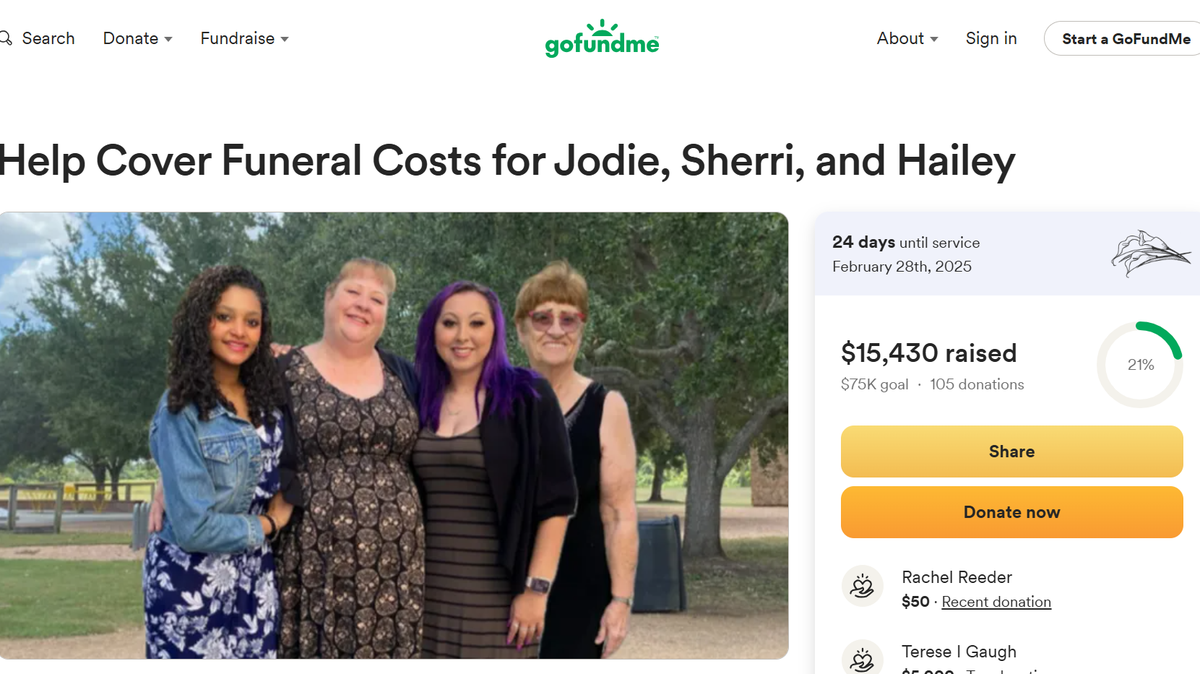 A screenshot of the GoFundMe post.