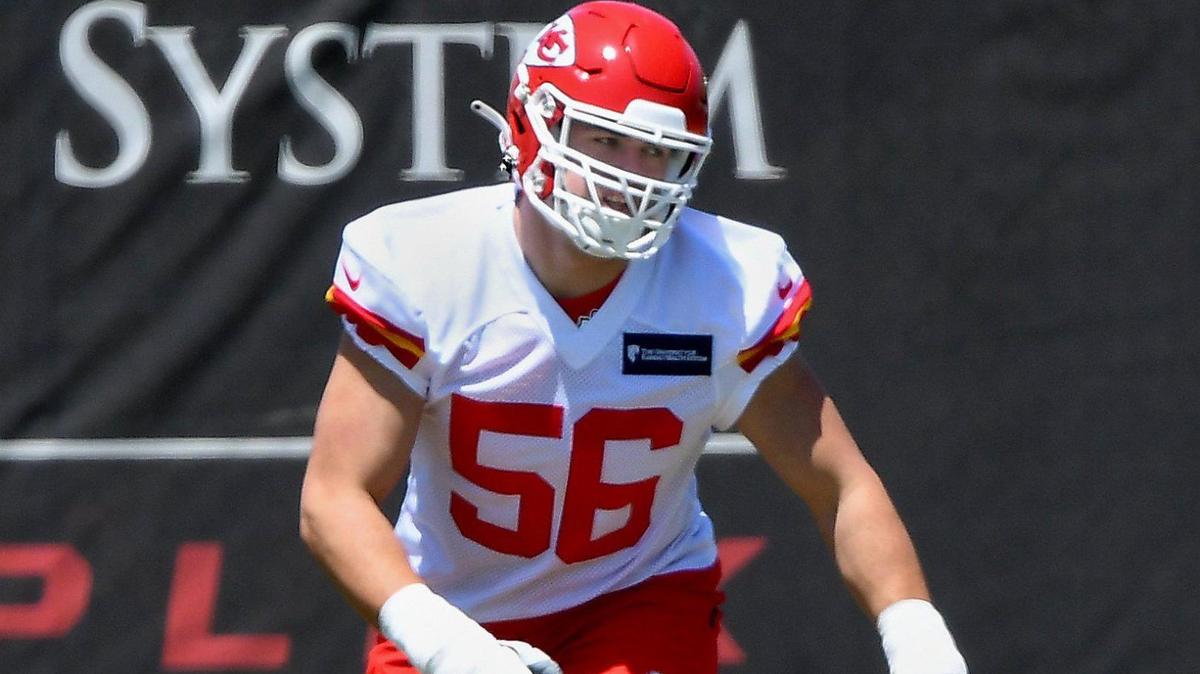 Defensive end George Karlaftis participated on the first day of the Kansas City Chiefs’ rookie minicamp at the training facility Saturday, May 7, 2022.