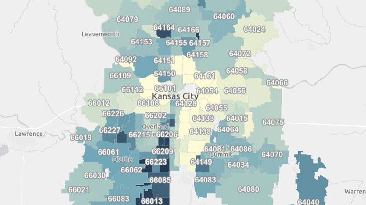 How does your house compare? Map of Kansas City shows average price by ZIP code