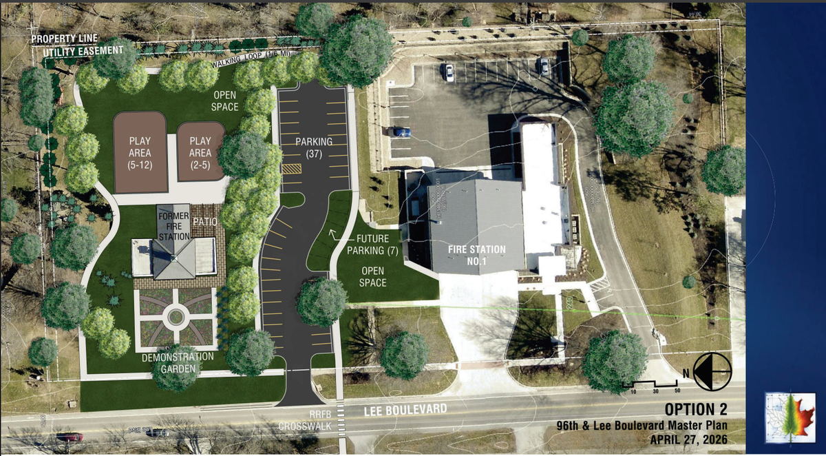 While details aren’t finalized, Leawood City Council members favored this layout for a future park and community center on a 4 acre lot on 96th Street and Lee Boulevard.