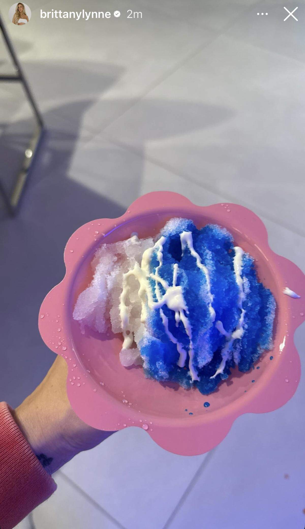 Yum! One of the “real” snow cones served up in the Mahomes household over the weekend.