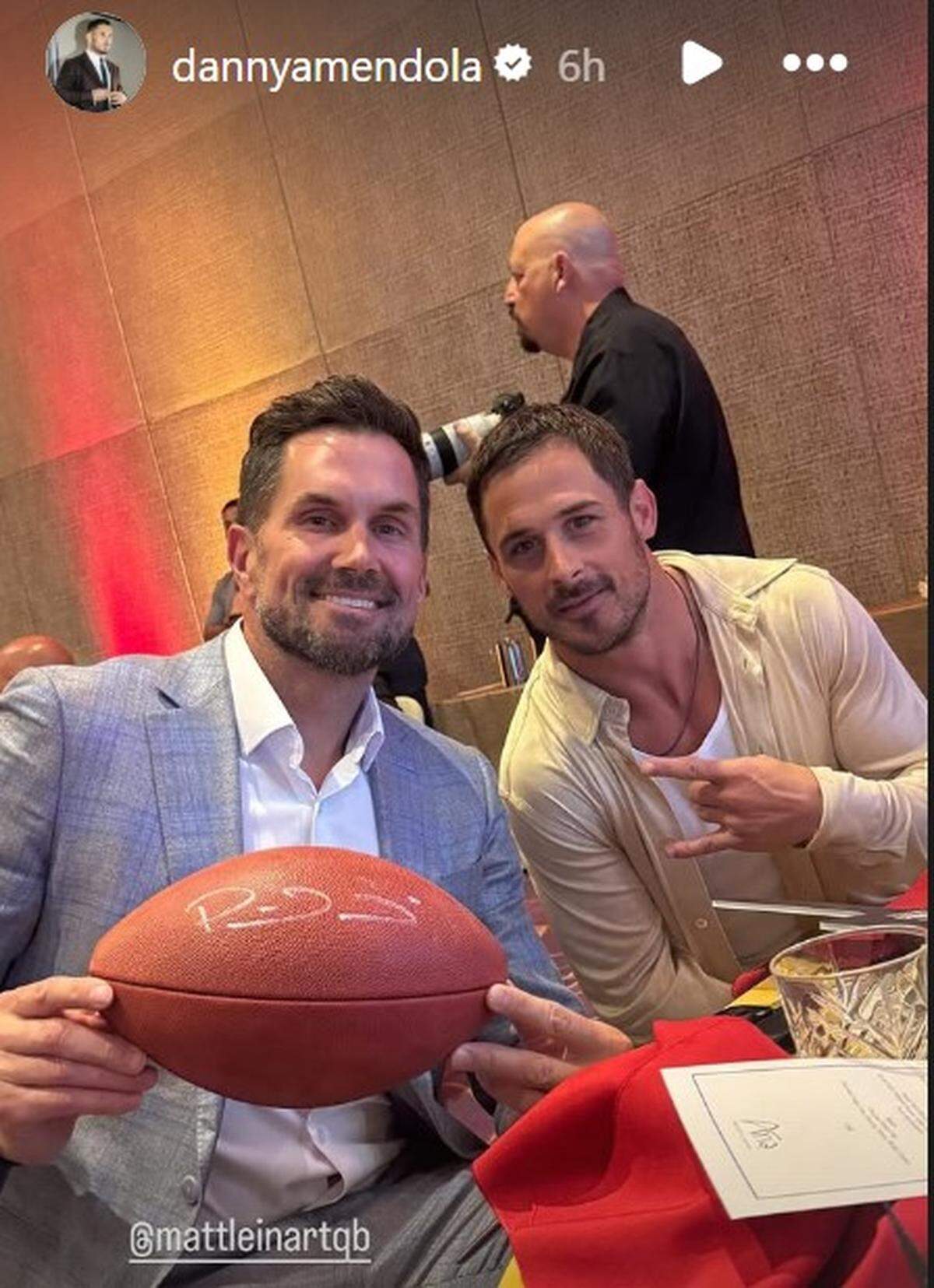 Former NFL players Matt Leinart and Danny Amendola.