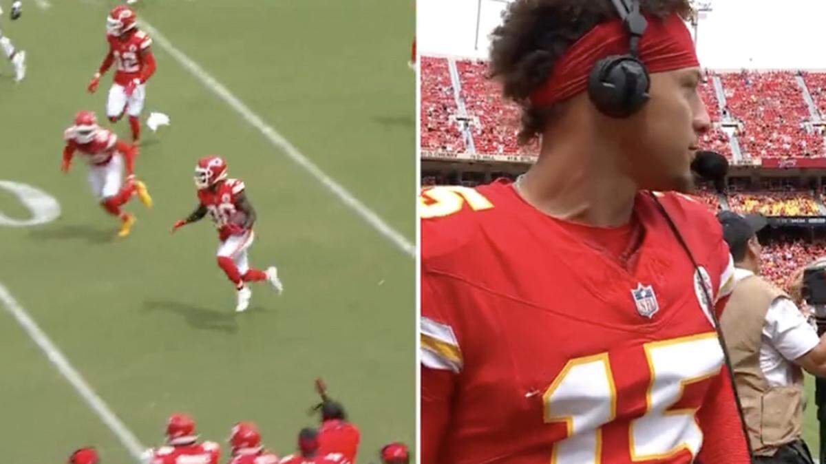 Patrick Mahomes made sure to stay out of harm’s way.