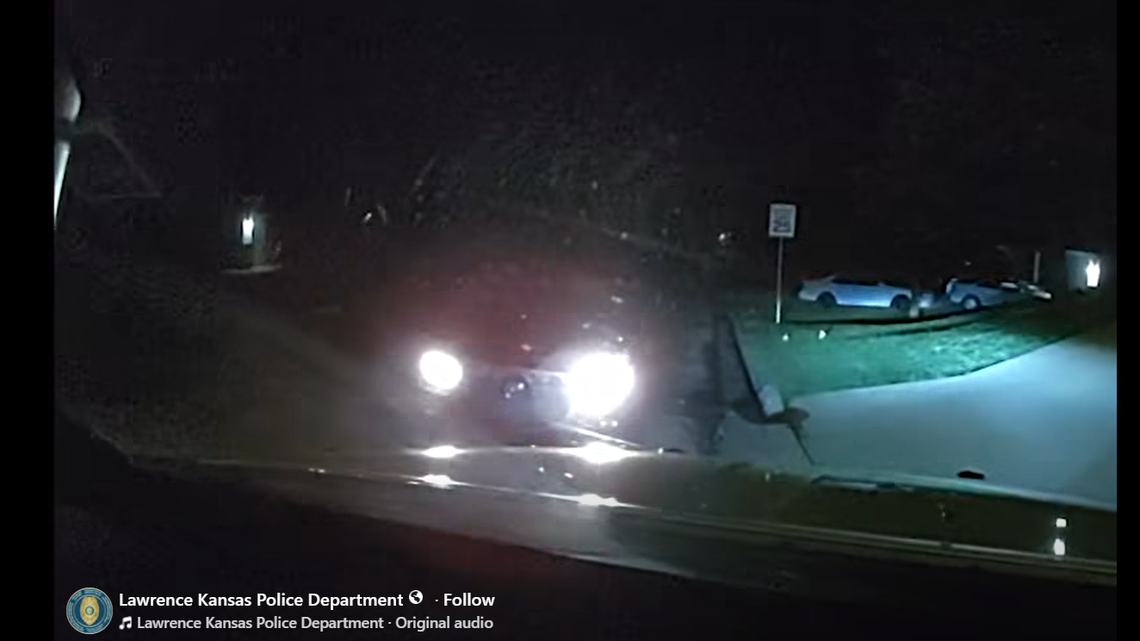 Lawrence police video shows head-on crash into patrol vehicle: ‘He rammed me’