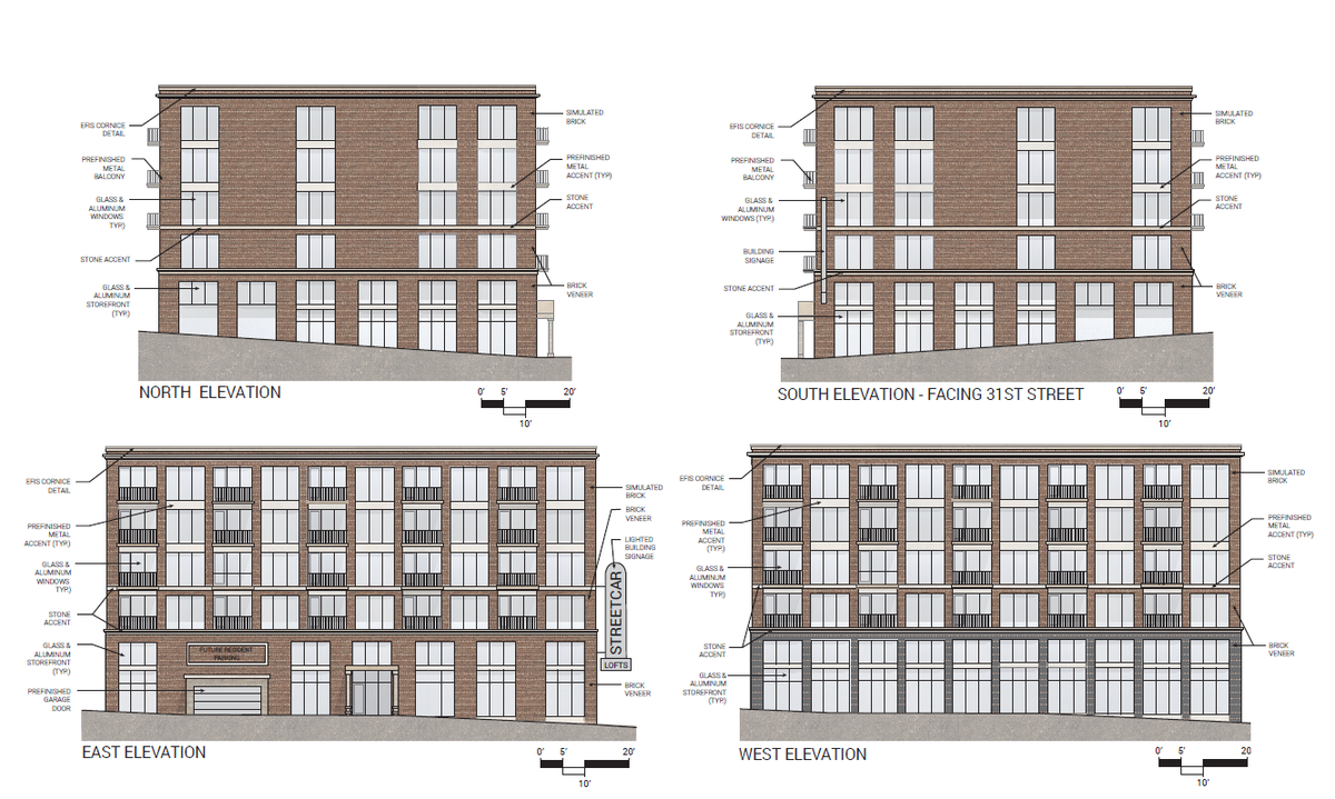 Five, five-story buildings would replace what are now parking lots and vacant land on a strip along 31st Street, across the street from the KCTV tower.