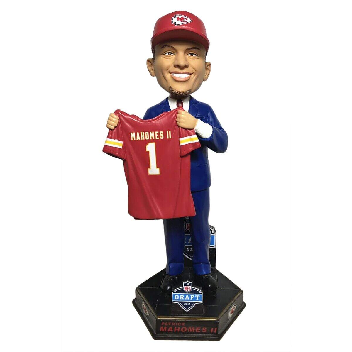 The National Bobblehead Hall of Fame and Museum unveiled this Patrick Mahomes bobblehead. FOCO is the manufacturer.
