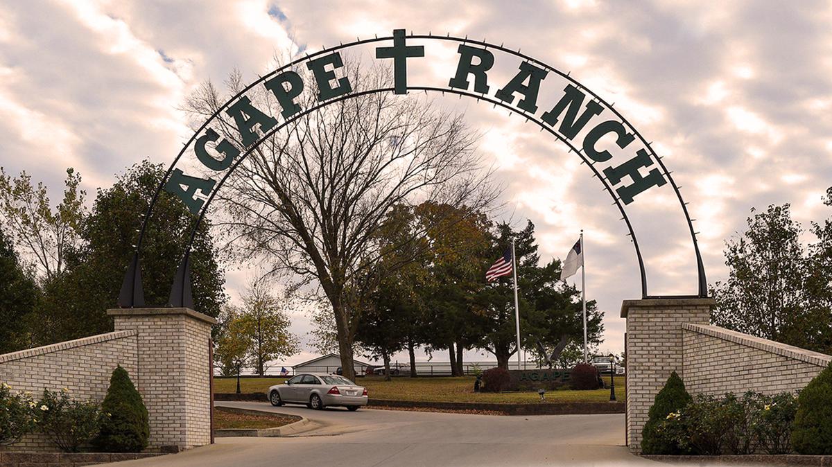 The entrance to Agape Boarding School in Stockton, Missouri