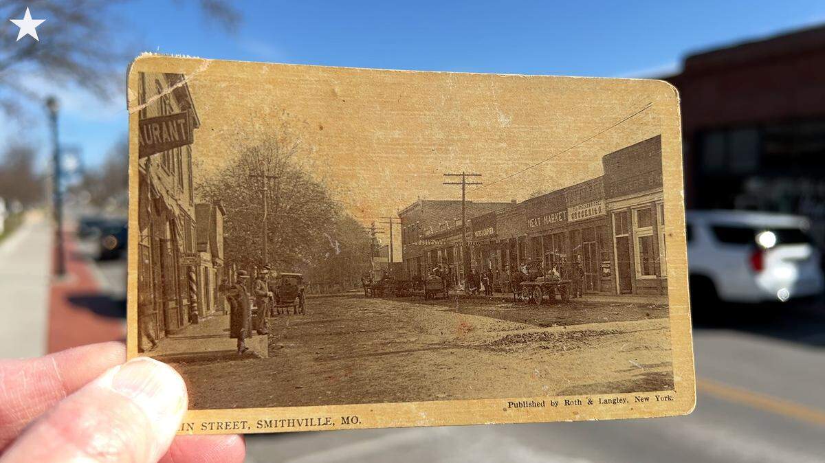Main Street in Smithville, Missouri, in 1909 looked like like hundreds of small towns across America—thanks to a “Yankee” named Smith who built a mill on the Little Platte River in 1824. After years of flooding, that river was dammed up in the 1970s to create Smithville Lake.