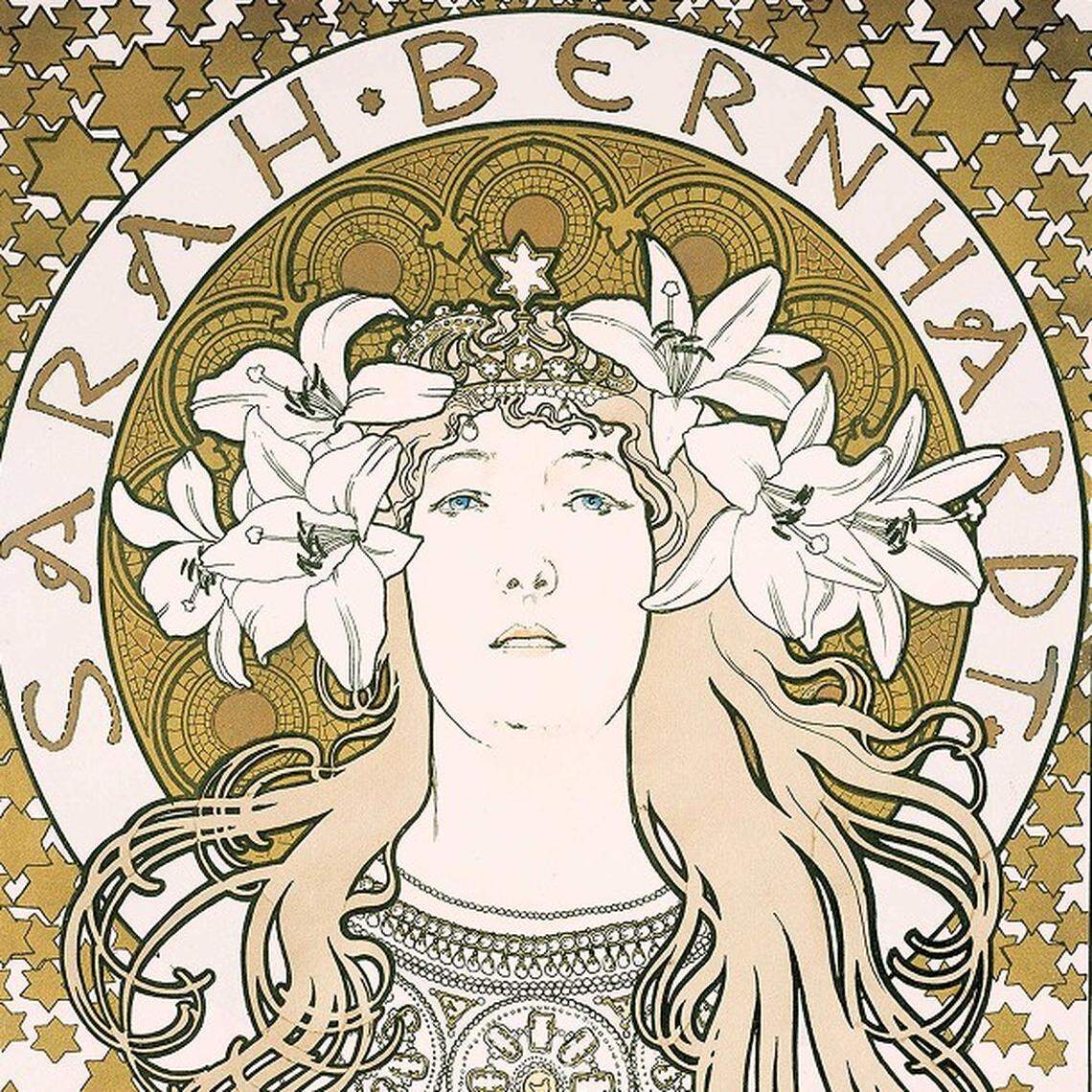 This poster featuring actress Sarah Bernhardt will be among the works of Czech artist Alphonse Mucha for “Timeless Mucha,” opening April 18 at the Nelson-Atkins Museum of Art.