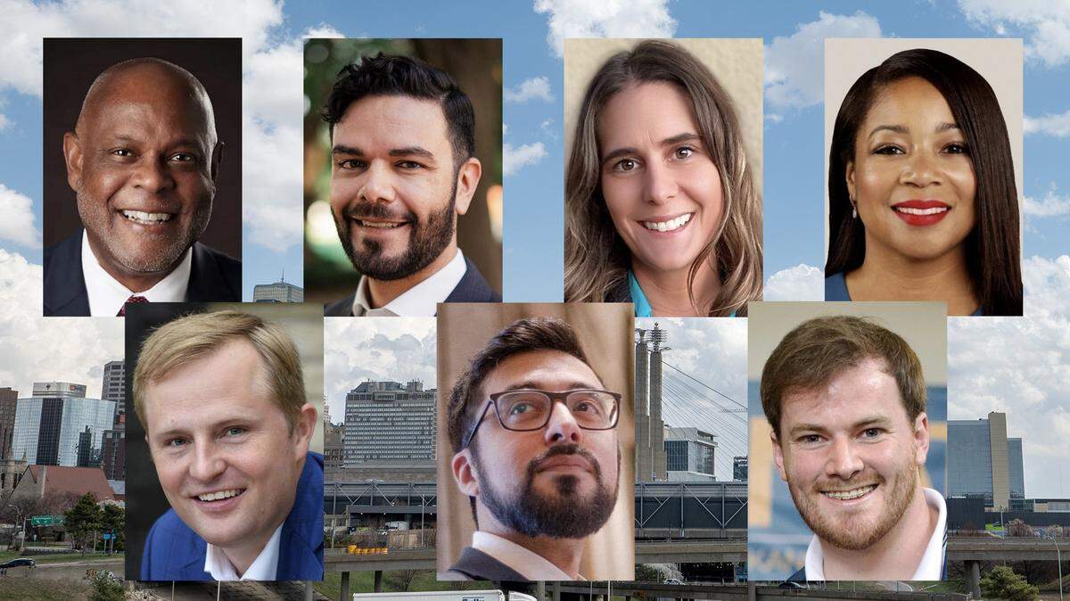 New Kansas City Council members, top row, left to right: Darrell Curls, Johnathan Duncan, Lindsay French and Melissa Patterson Hazley. Bottom row: Wes Rogers, Crispin Rea and Nathan Willett