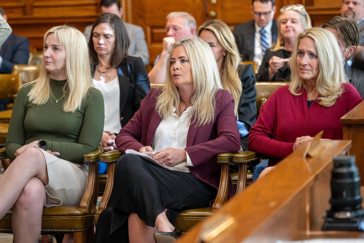 Gracia, left, Deborah Perkins of Raymore and Tammy Woods, of Kalamazoo, Michigan, wait to testify during a hearing on Senate Bills 589 and 590 at the Missouri Capitol on Wednesday, March 26, 2025, in Jefferson City. The proposed legislation would aim to remove the statute of limitations for child sexual abuse lawsuits and prohibit the use of non-disclosure agreements in related settlements.