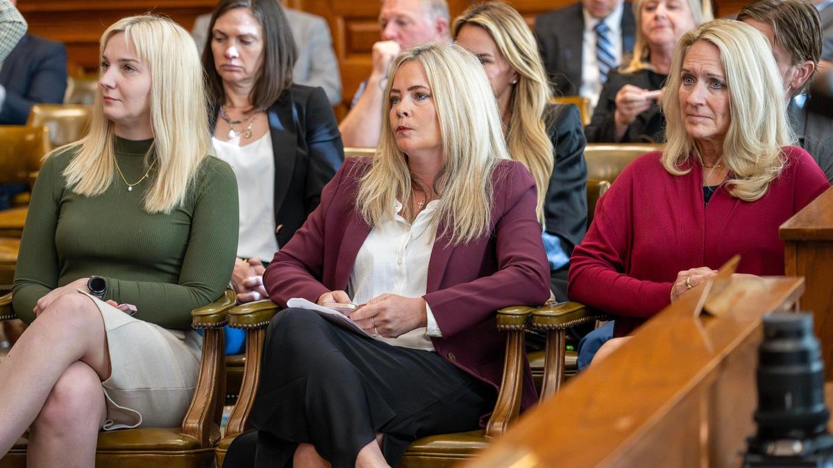 Gracia, left, Deborah Perkins of Raymore and Tammy Woods, of Kalamazoo, Michigan, wait to testify during a hearing on Senate Bills 589 and 590 at the Missouri State Capitol on Wednesday, March 26, 2025, in Jefferson City. The proposed legislation would aim to remove the statute of limitations for child sexual abuse lawsuits and prohibit the use of non-disclosure agreements in related settlements.