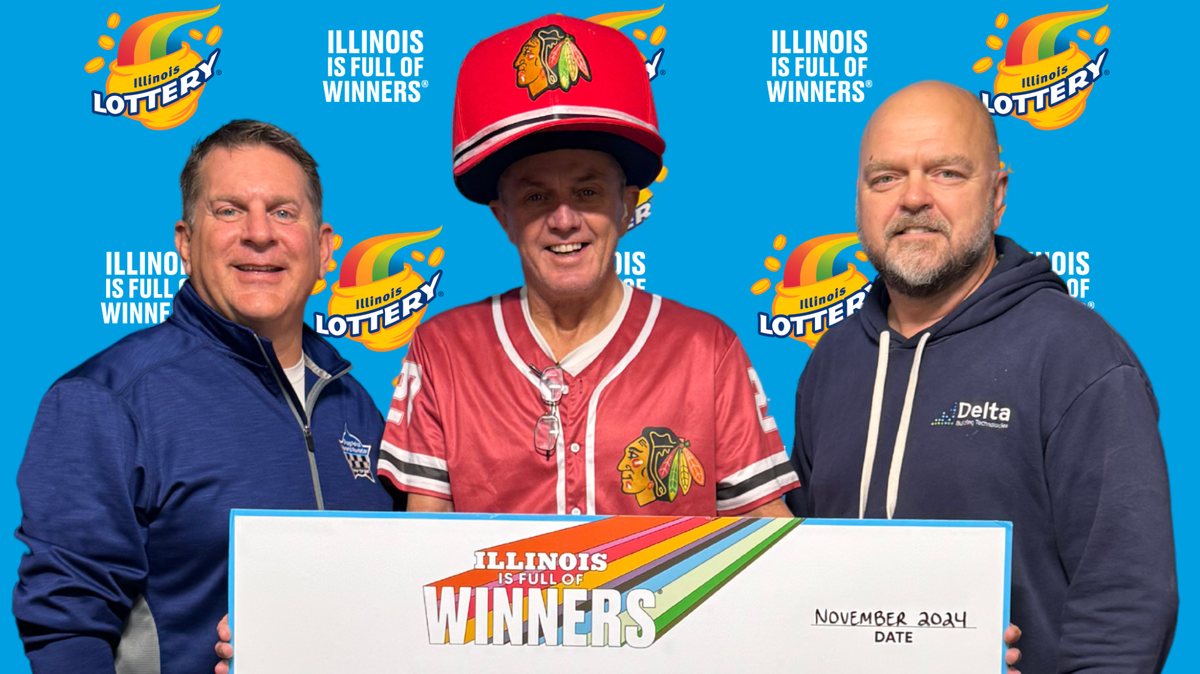 Three friends pooled their money to buy a lottery ticket. Then, they celebrated when they hit the Illinois jackpot.