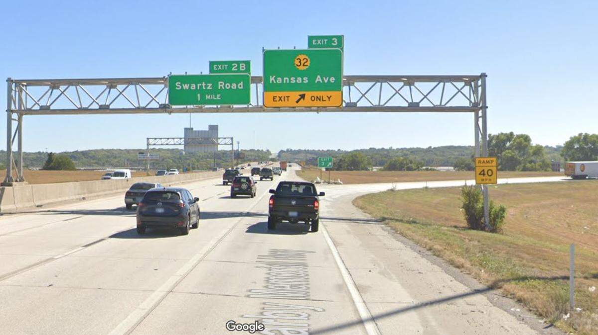 One person was injured when shots were fired late Wednesday morning along southbound Interstate 635 in Kansas City, Kansas. Southbound I-635 near Kansas Avenue has been closed. This Google Maps Street View image is from September.
