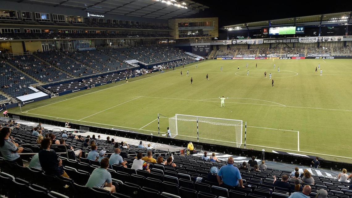 Sporting Kansas City returns to Children’s Mercy Park to host the Houston Dynamo Tuesday, Aug. 25, 2020, for the first time since their home opener March 7, also against Houston. About 2,300 fans will be admitted and fans must adhere to rules in place to prevent the spread of COVID-19. Socially distant seating means six feet on either side and eight and a half feet above and below. Houston defeated Kansas City 5-2.