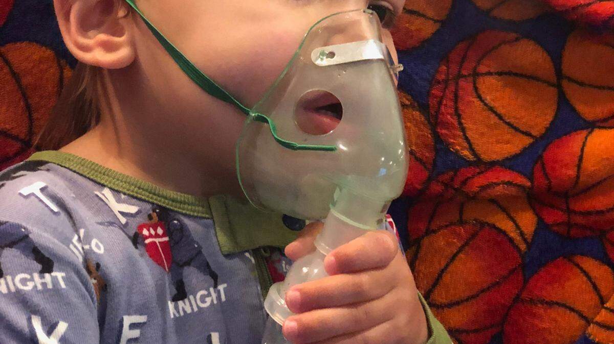 Infant with RSV disease