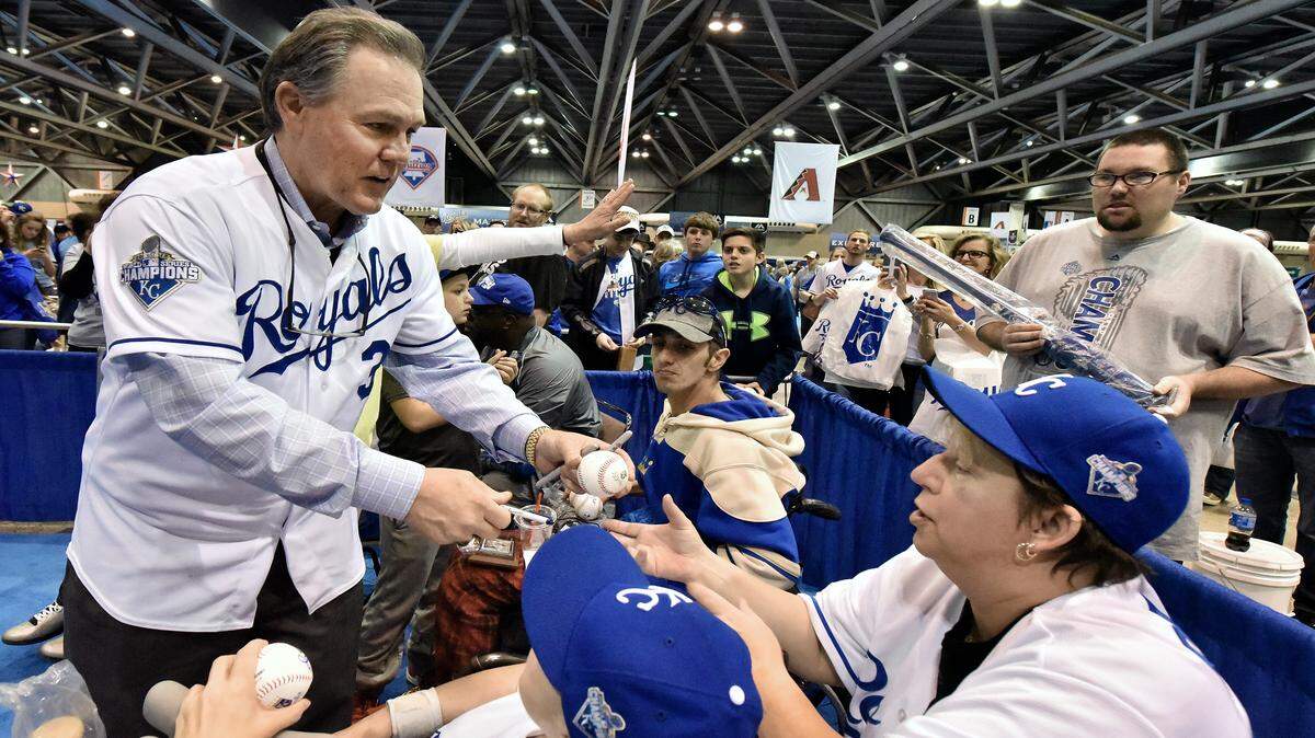 Manager Ned Yost signed autographs for fans Saturday at Royals FanFest in Bartle Hall.