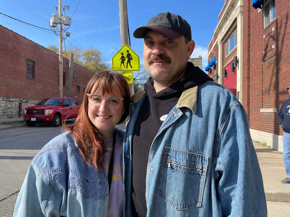 Patrick Froman, 41, and Stephanie Miller, 37, dropped by their polling location at 814 W 26th Street to cast their ballots before clocking in at their vintage clothing store in the West Bottoms, Fetch. Since the store opened in 2017, the two best friends have offered customers 10% discounts and other specials to voters every Election Day.