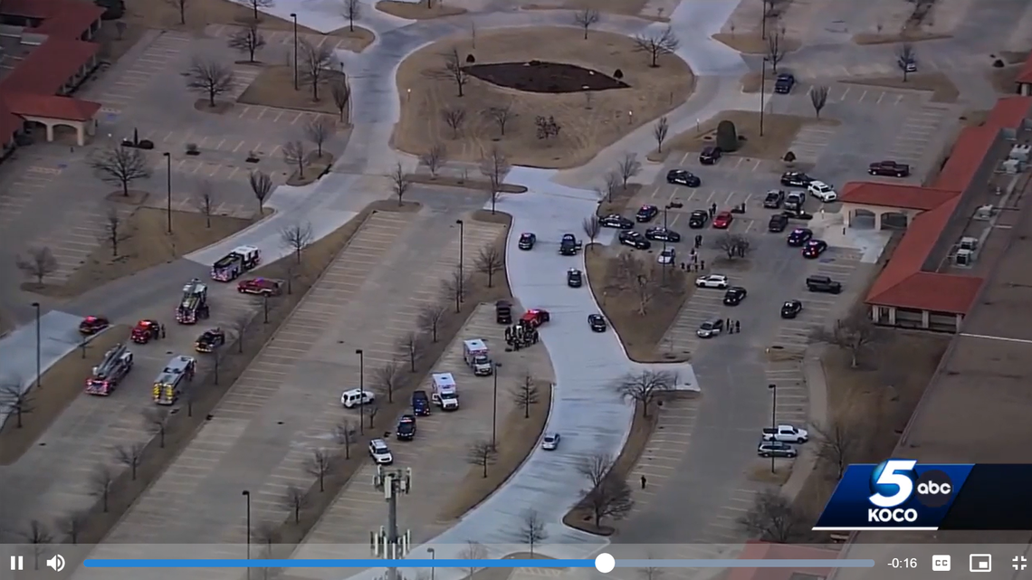 Authorities respond to a workplace shooting at a Hobby Lobby distribution Center in Oklahoma.