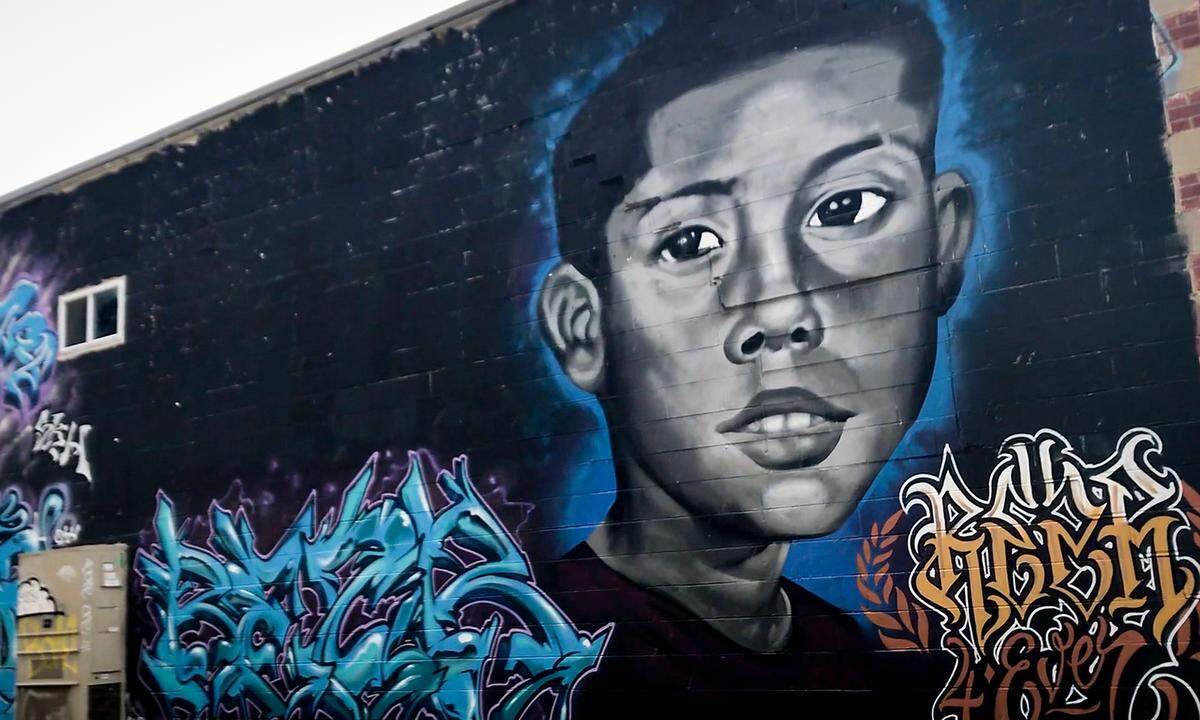 Jesus Reyes, 15, is memorialized in a mural just off Southwest Boulevard in Kansas City. Reyes, was 15-years-old when he was fatally shot as he tried to purchase a gun last April in Northeast Kansas City. He was an avid skateboarder as well as a graffiti-style artist.