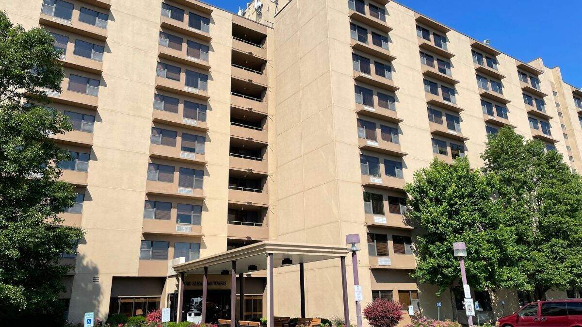 Olathe Towers, at 1425 E. College Way, is the site of a new county Neighborhood Center where older adults can gather on weekdays for meals and companionship.