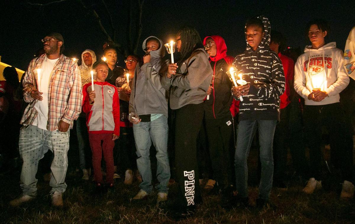 A community vigil was held Sunday night for Katron Harris, the 17-year-old Turner high school student who was shot and killed at a Halloween party on Monday night. The vigil was held outside New Story Church at 5500 Woodend Avenue in Kansas City, Kansas.