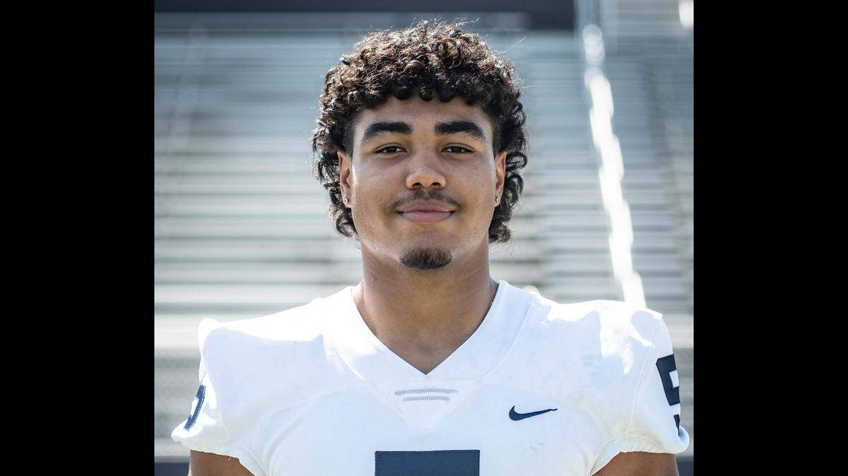High school football standout Jayden Woods in a photo taken at Mill Valley High School.