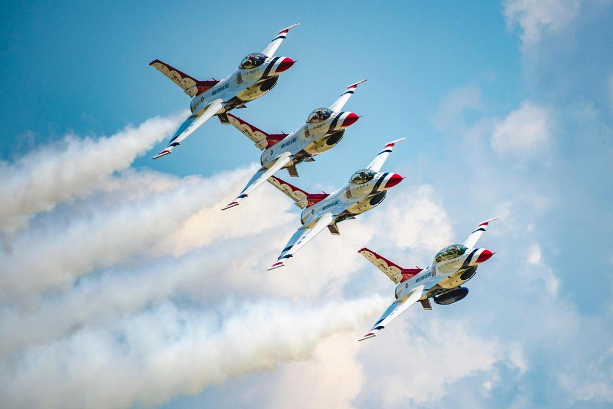 The U.S Air Force Thunderbirds performed at the KC Air Show on Saturday, July 3, 2021, at the New Century AirCenter in Gardner, Kansas.