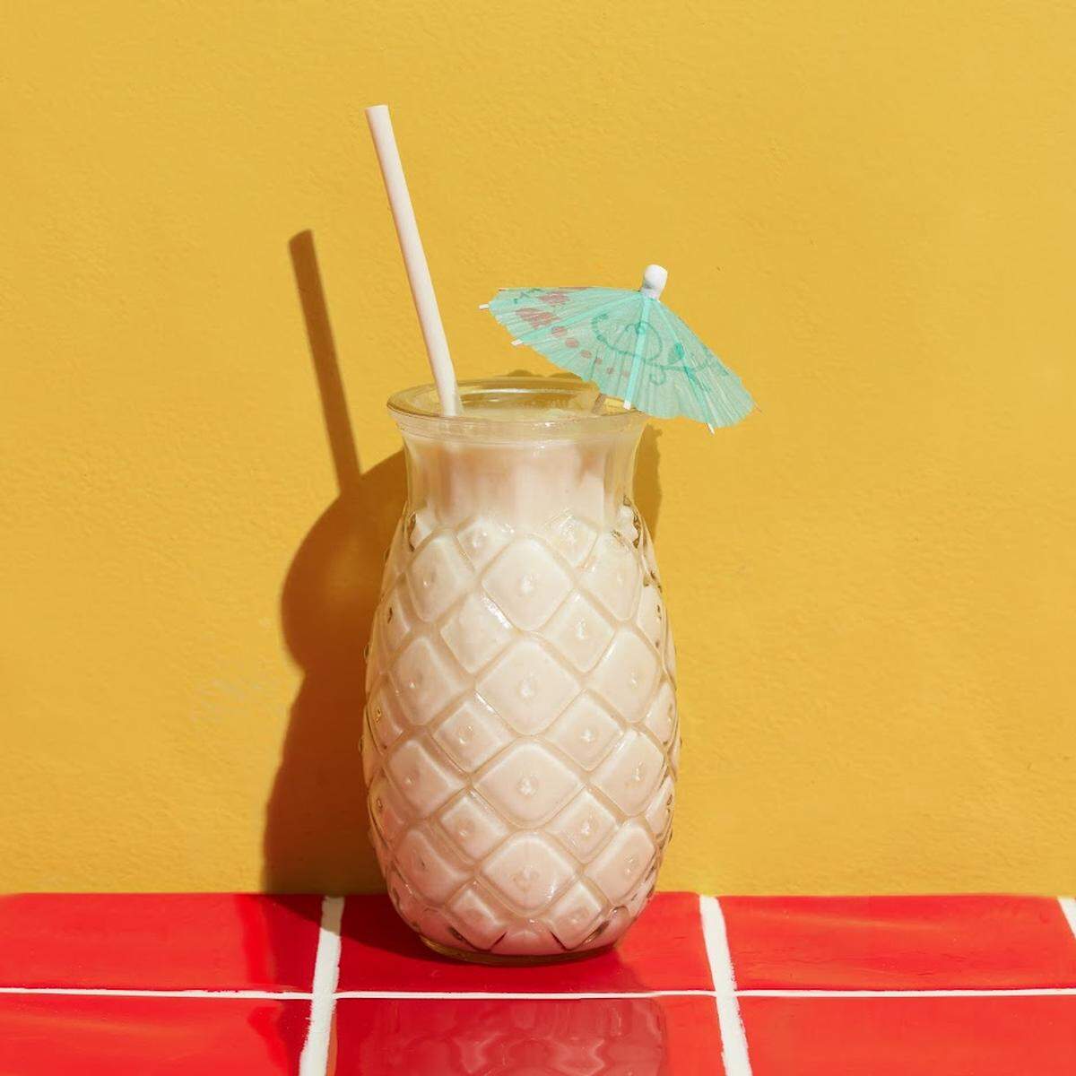 Tiki Taco’s pina colada with dark rum, coconut, pineapple and milk.