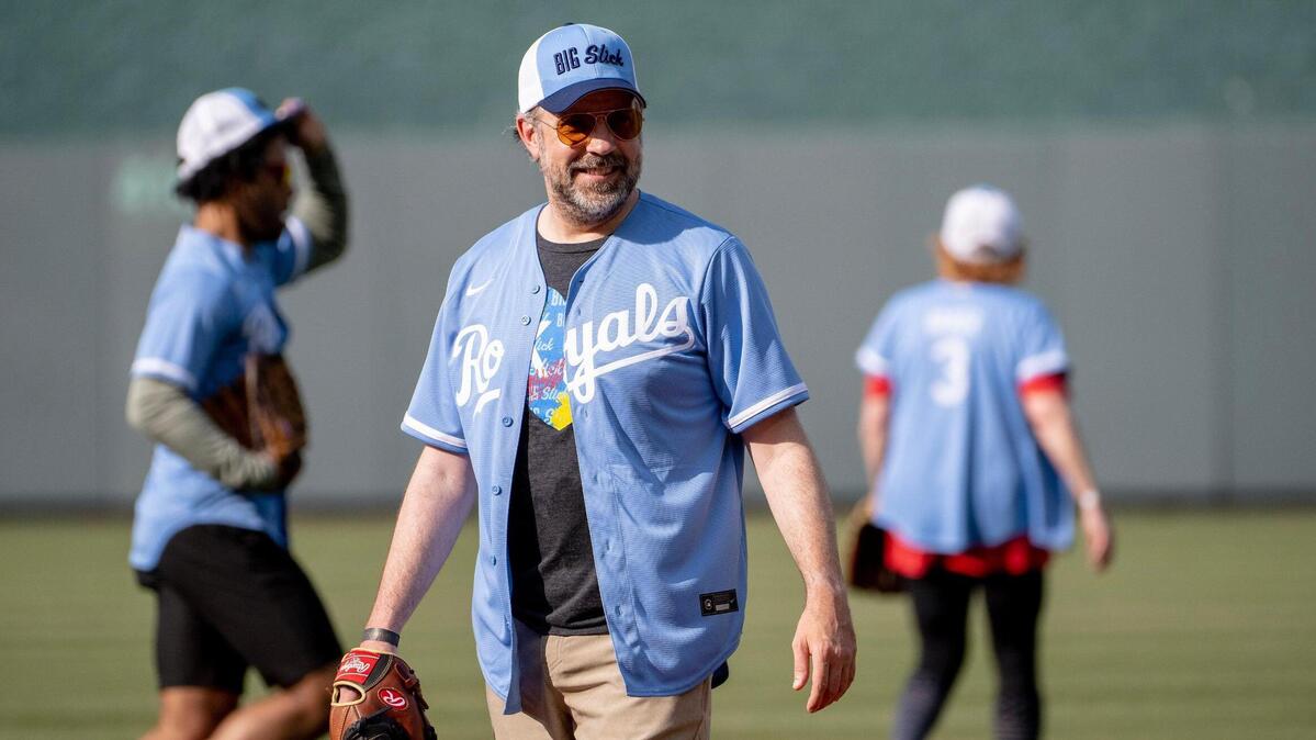 “Ted Lasso” star Jason Sudeikis, seen here at this year’s Big Slick celebrity softball game, has endorsed the Taylor Swift-Travis Kelce romance.