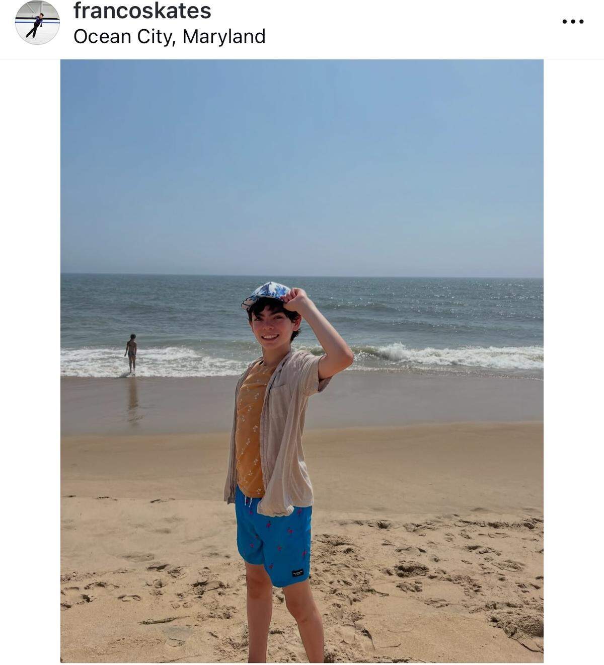 Franco on the beach in Ocean City, Maryland last summer.