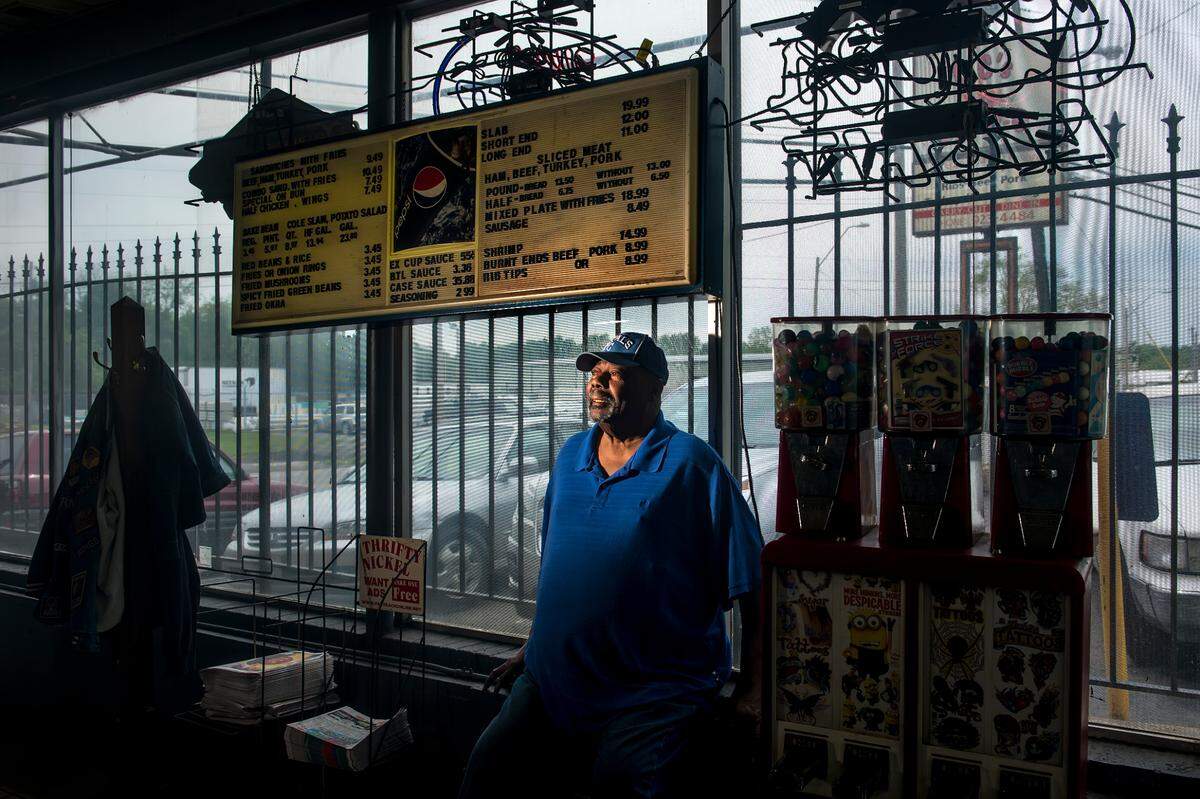 LC Richardson, in 2014, owner of LC’s Bar-B-Q at 5800 Blue Parkway in Kansas City, Mo.