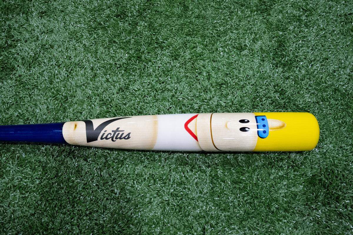 Bobby Witt Jr. broke out a special Pablo Sanchez-themed bat for the Royals game on Friday, Aug. 16, 2024, as part of MLB’s Players’ Weekend.