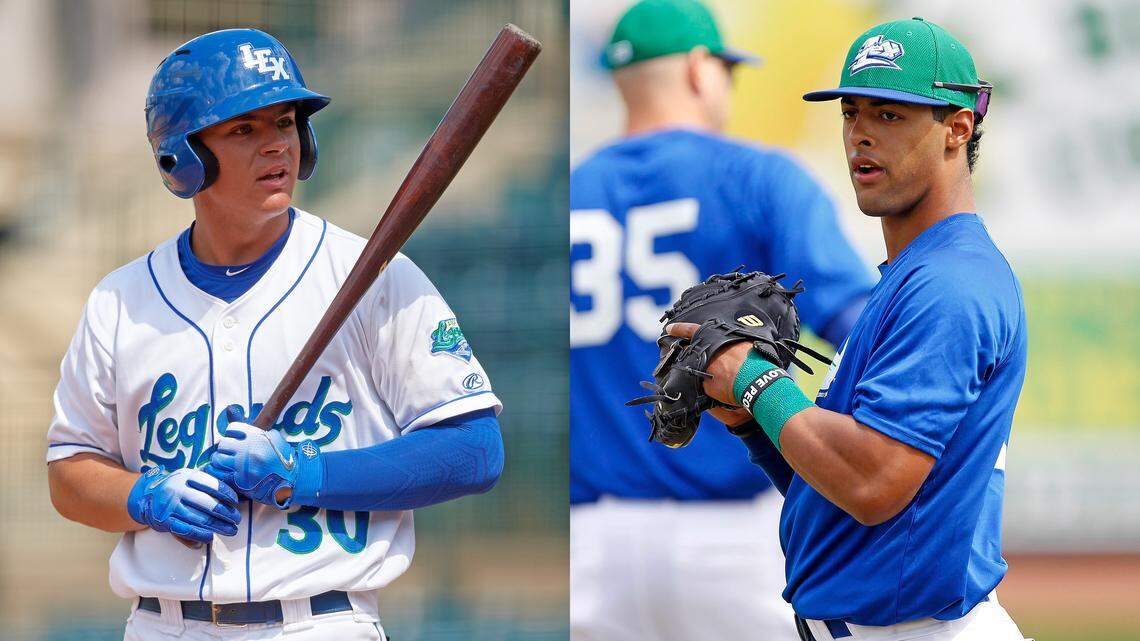 First baseman Nick Pratto, left, and catcher MJ Melendez, right, have both been major contributors for Lexington’s explosive offense this season.