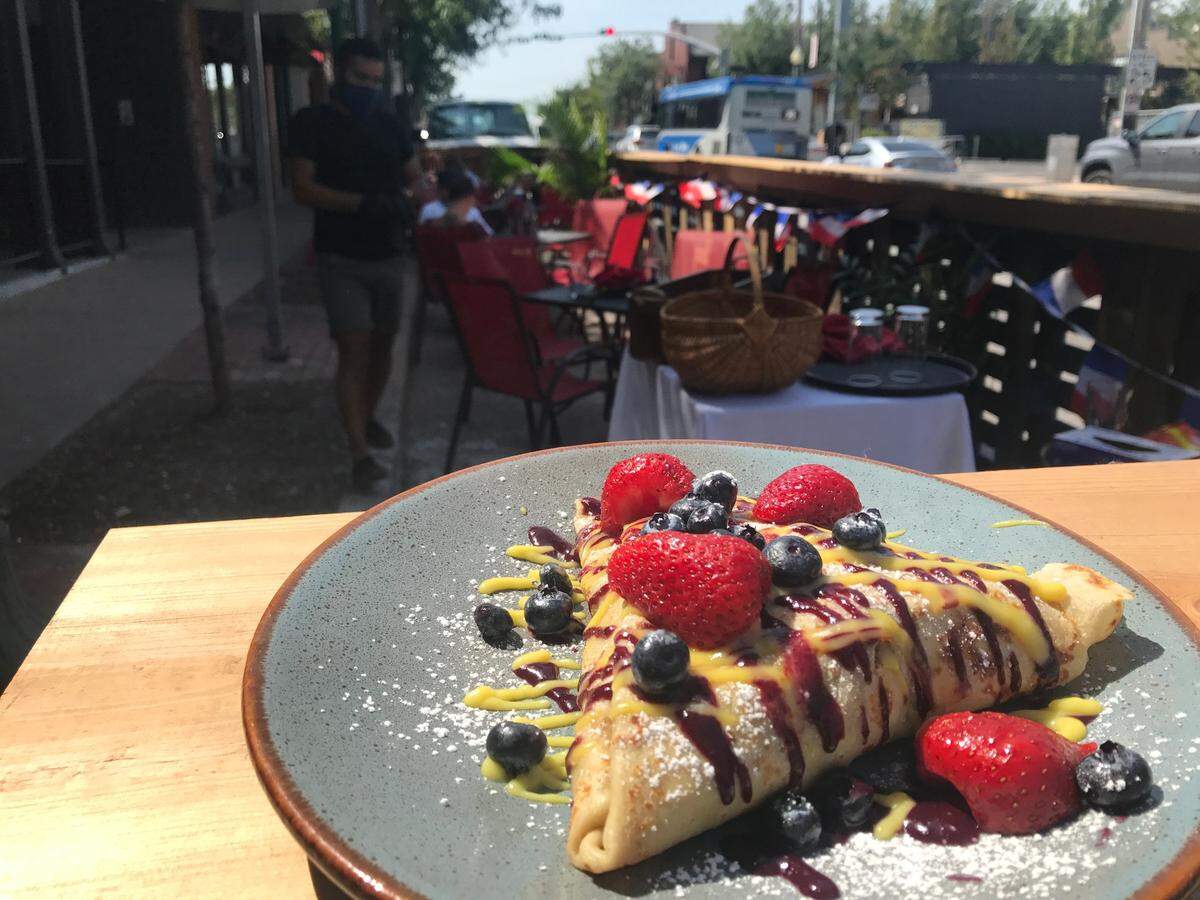 Westport Cafe Bistro and Cocktails serves such items as sweet and savory crepes at  its “street cafe.”
