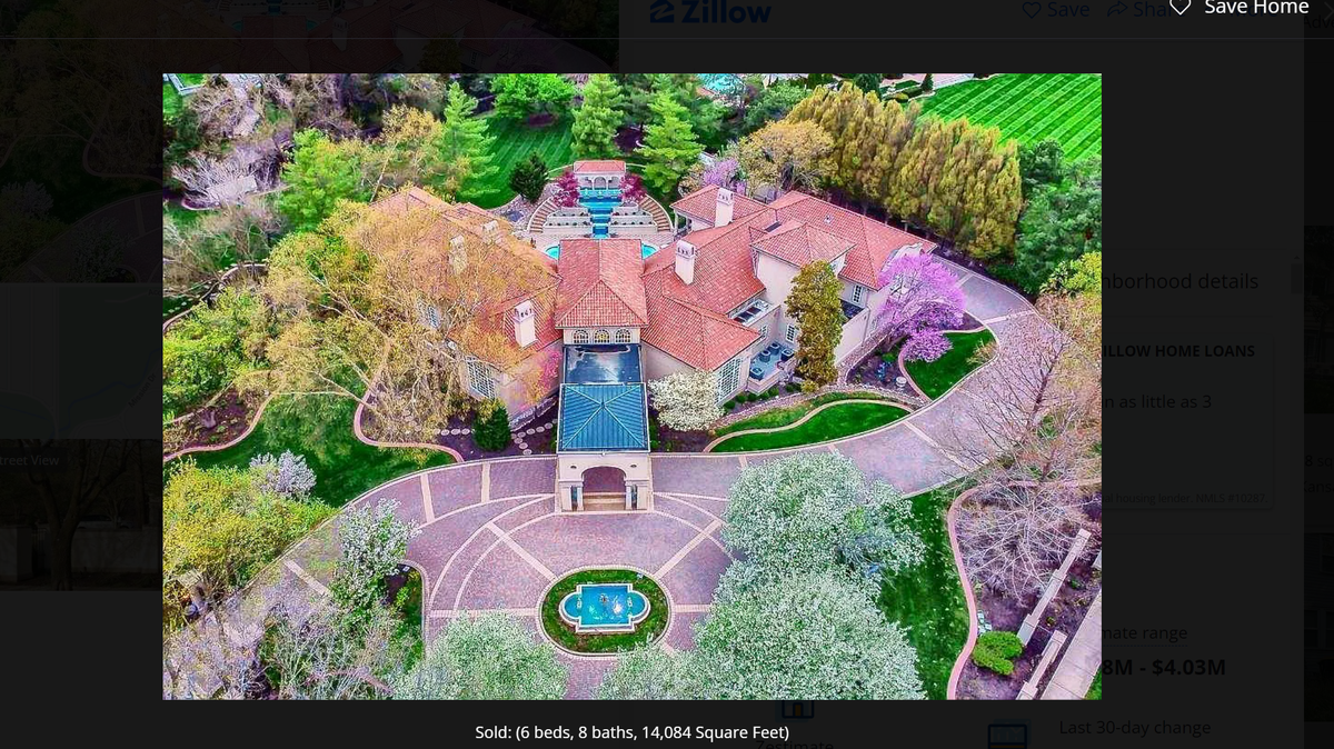 A Zillow listing for a house on Ward Parkway, which sold in July to MVT Properties LLC.