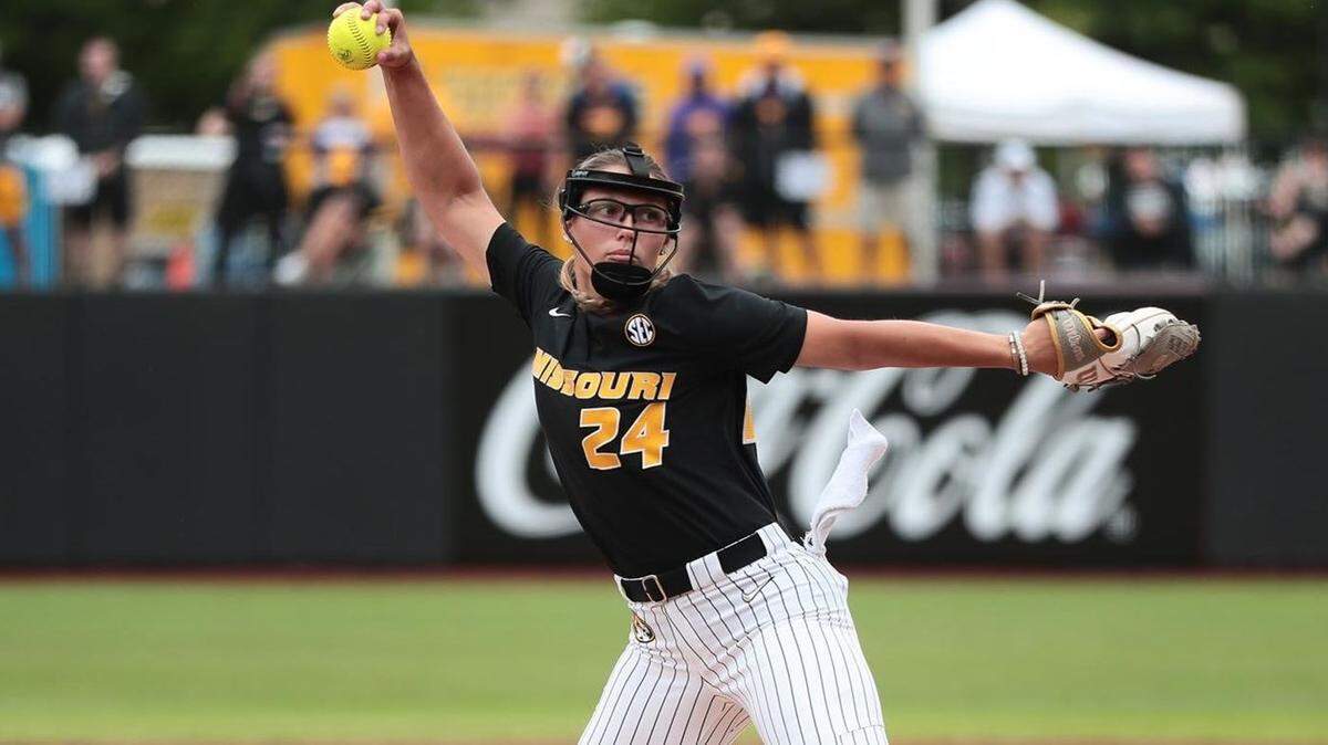 Freshman Laurin Krings struck out 10 and took a no-hit bid into the final inning Saturday as the 14th-ranked Missouri Tigers softball team advanced to the NCAA regional final with a 4-0 shutout of Northern Iowa in Columbia.