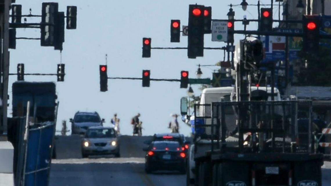 It’s but a hotter than-than-usual summer in Kansas City, but don’t blame the temperatures. Instead it’s been the humidity that has led to discomfort across the metro. In this file photo, heat waves distort the object along Grand Boulevard in downtown Kansas City.