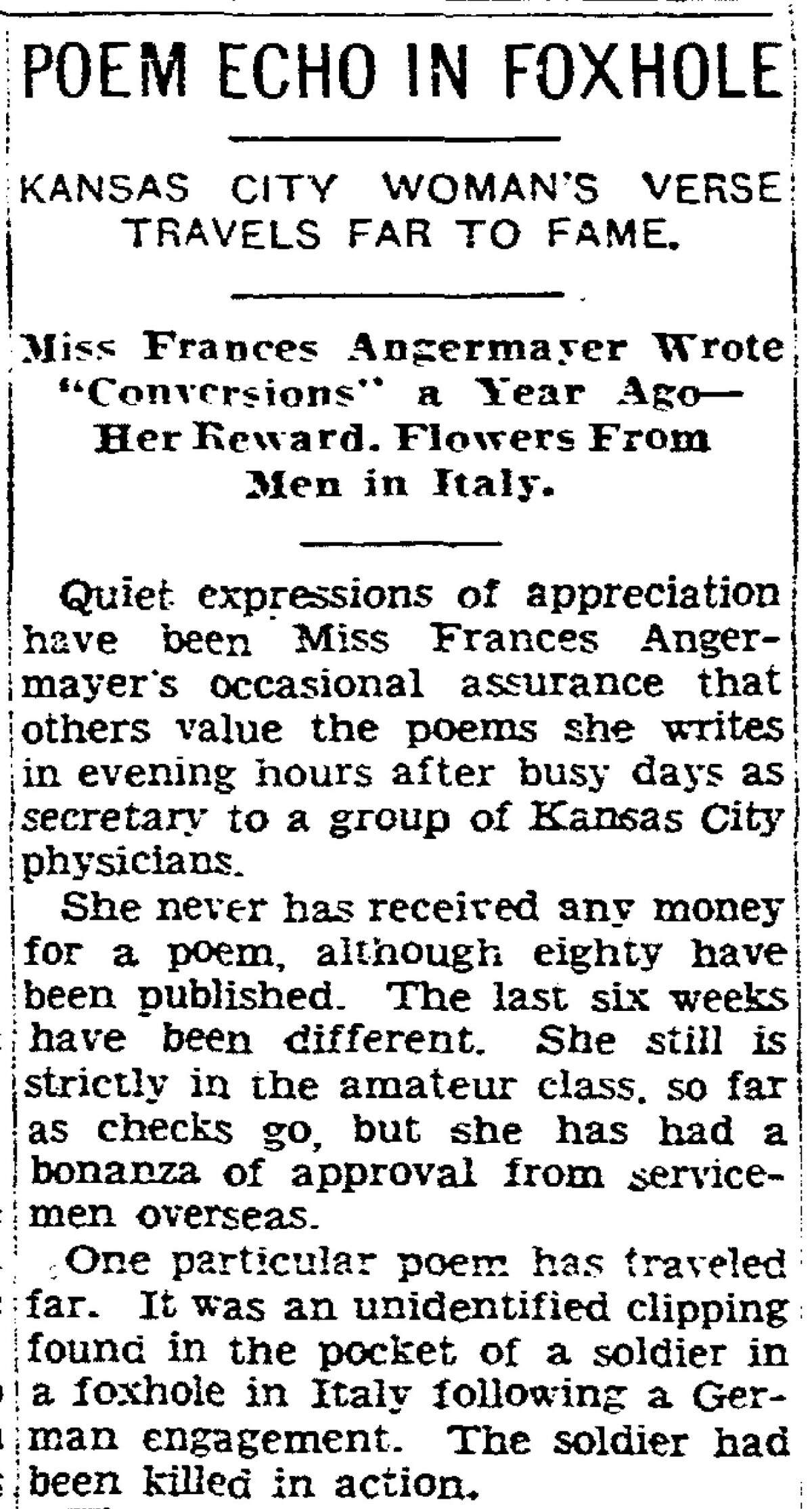 Headline from The Star, June 18, 1944.