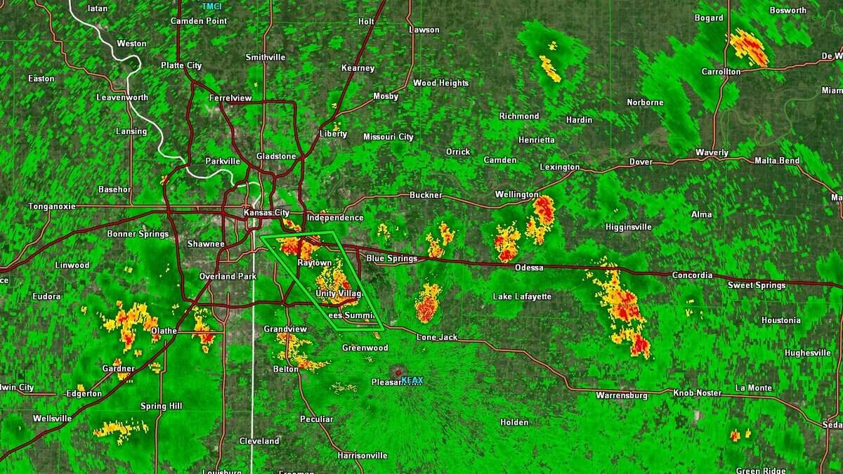 The National Weather Service has issued a flash flood warning after scattered showers and storms popped up in the metro and dumped over 2 inches of rain in the Lee’s Summit, Unity Village and Raytown area. The storms are expected to continue across the region through the afternoon.