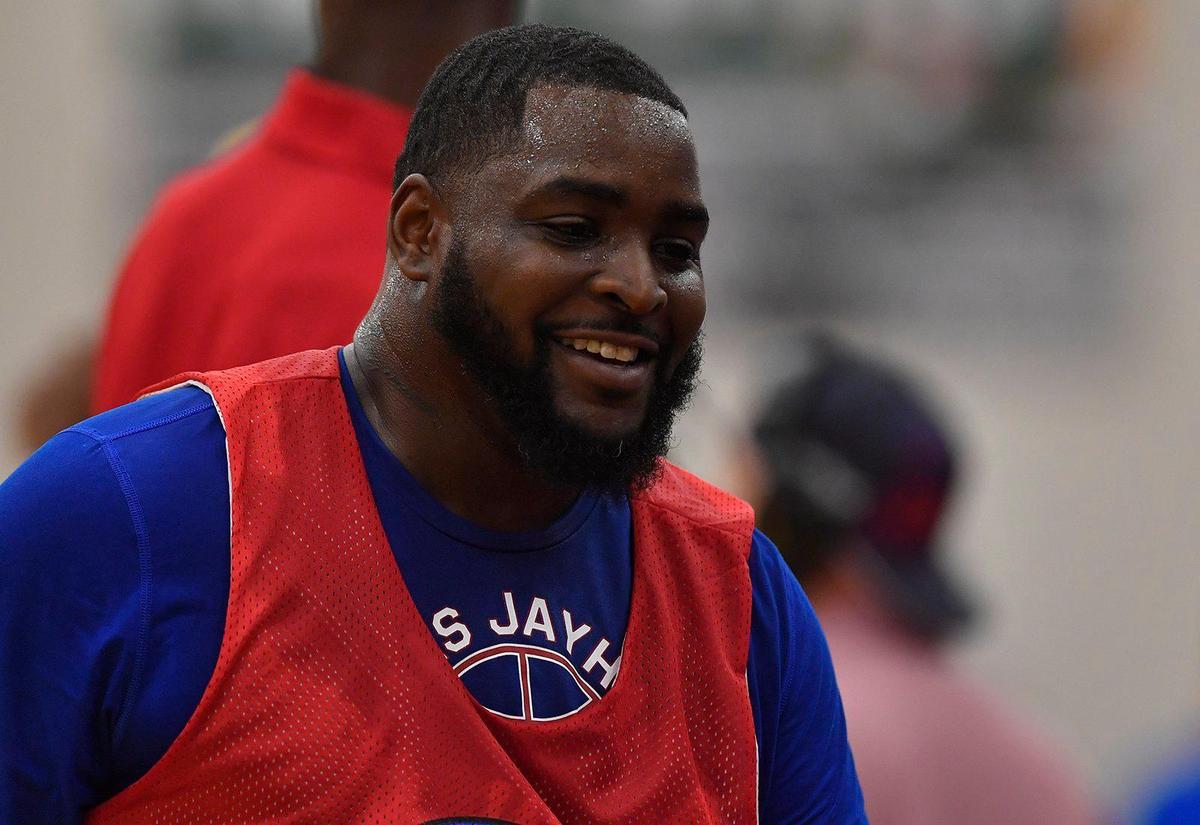 Former KU guard Sherron Collins played in Thursday night’s Rock Chalk Roundball Classic at Free State High School in Lawrence. Collins was recently hired as the Free State boys basketball coach.