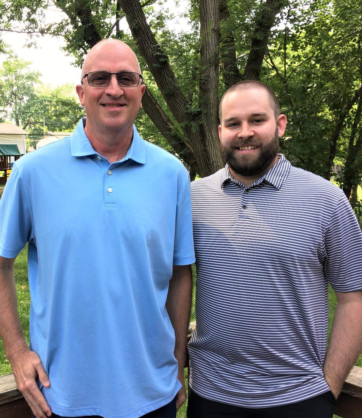 Craig Calcote of Houston, Texas, spent time with his son, Mason Calcote of Prairie Village earlier this month. Family time has become increasingly important to Mason Calcote since his dad was diagnosed with Alzheimer’s three years ago.