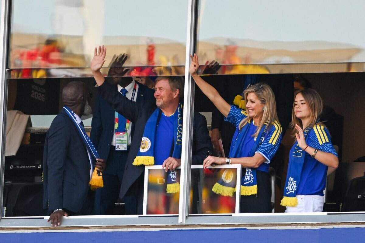 King Willem-Alexander and Queen Máxima of the Netherlands wave to the crowd ahead of the Ecuador vs. Curaçao FIFA World Cup group-stage soccer match at Kansas City (Arrowhead) Stadium in Kansas City on Saturday, June 20, 2026. Curaçao is part of the Dutch Kingdom and the royal couple pulled off a double header cheering on both Netherlands in Houston and Curaçao in Kansas City.