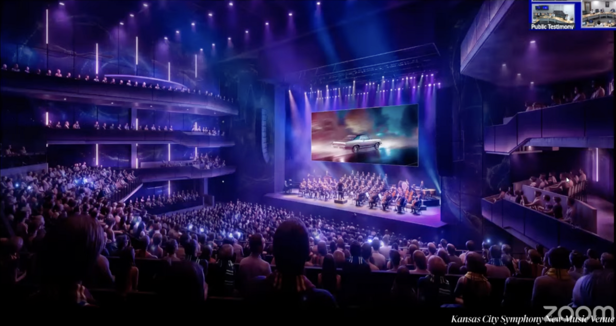 A rendering of the Kansas City Symphony’s planned new venue near the Country Club Plaza with 4,600 seats.