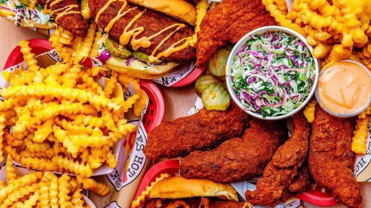 Spicy chicken tenders, sliders, mac and cheese, coleslaw, fries and more can be found on the menu at Dave’s Hot Chicken.