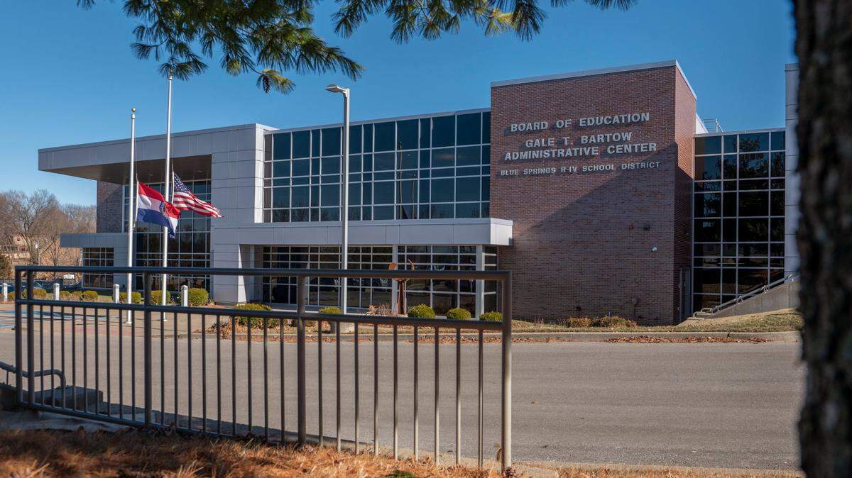 The Blue Springs School District building is pictured in this Thursday, Jan. 13, 2022, file photo.