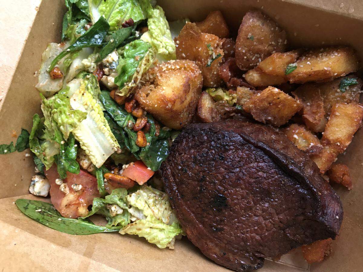 Brookside Poultry is introducing the Brookside Beef menu with a seared 10-ounce Brazilian-style sirloin, house fries, salad and roasted garlic butter.