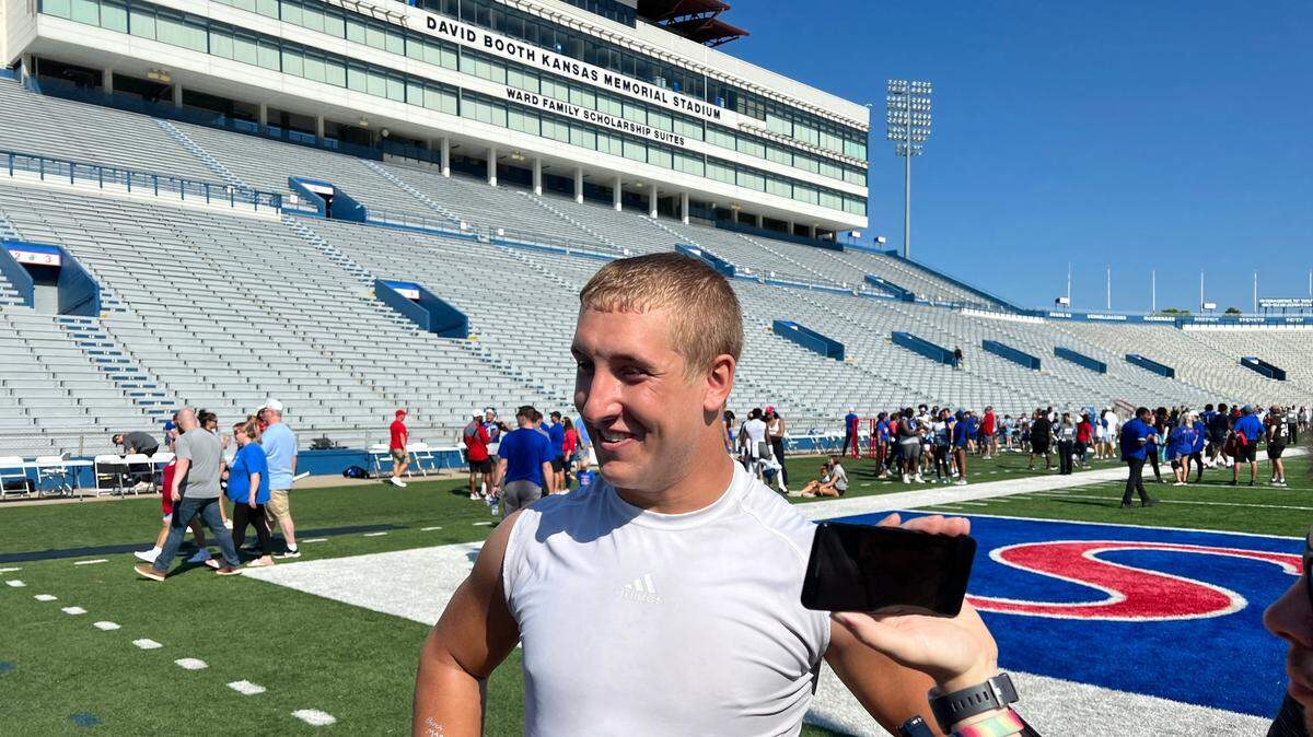 Senior tight end Mason Fairchild said he enjoyed Saturday’s open practice at Booth Memorial Stadium.