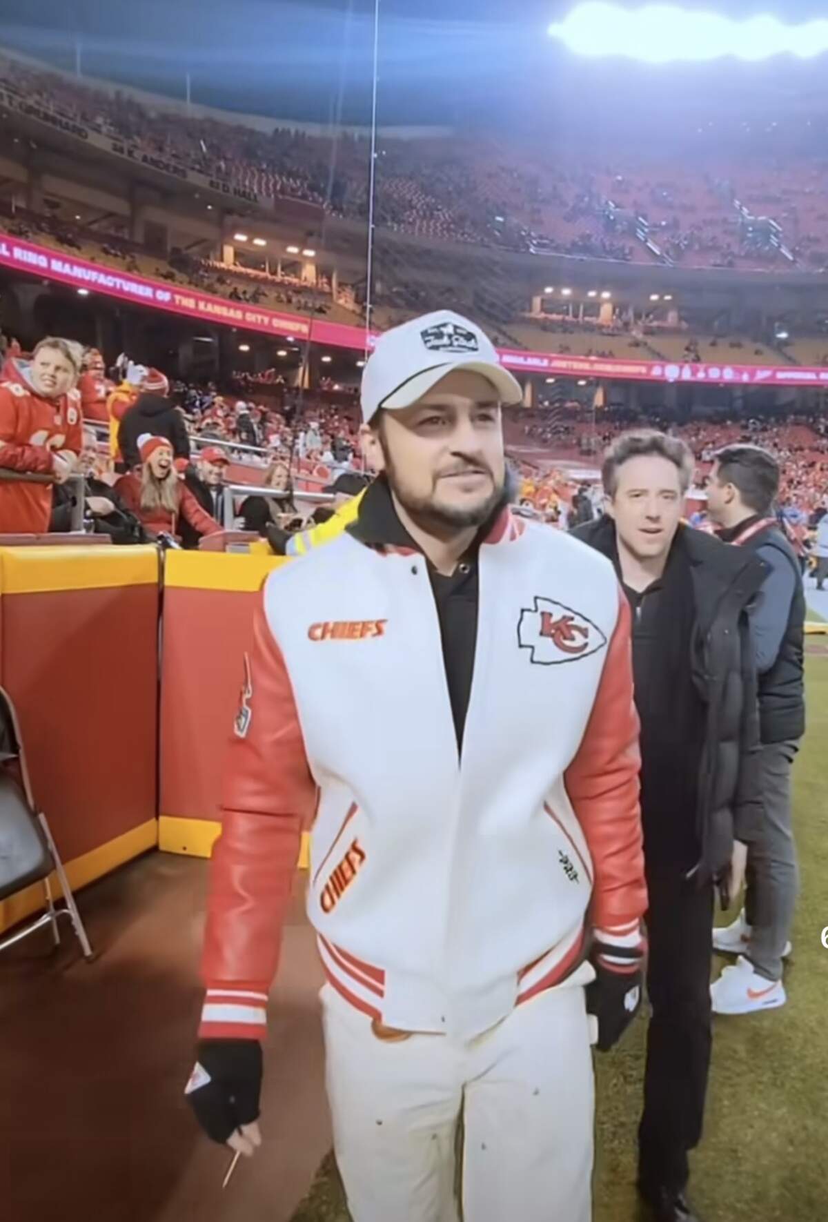 Actor Tyler Hynes at the AFC Championship game Sunday in Kansas City.