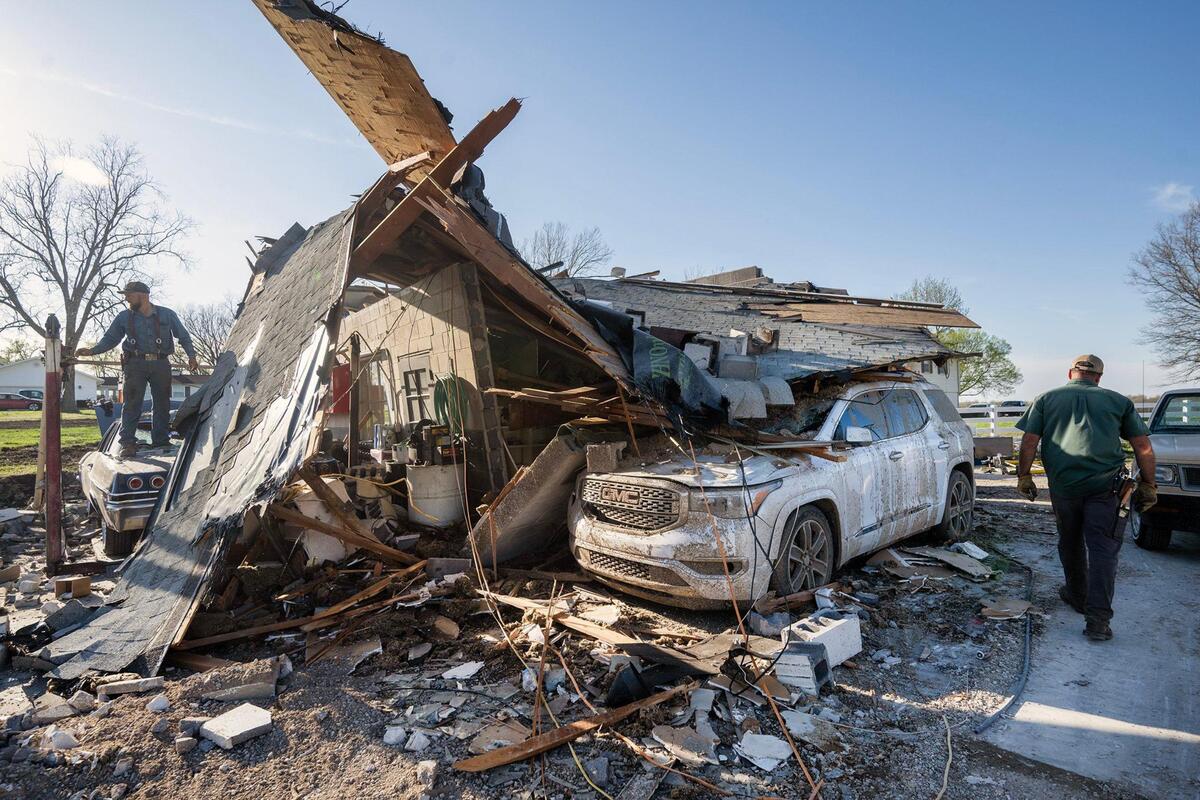 The Moundville Service Station, owned and operated by Craig Bott and opened in 1969 at this location, was destroyed by a tornado on Wednesday, April 2, 2025, in Moundville, Missouri.